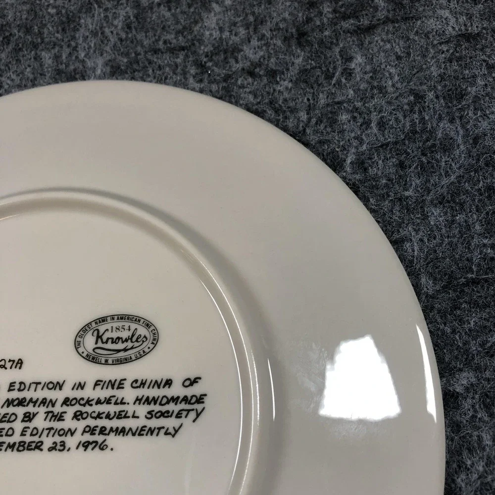 Vintage 1976 Knowles Norman Rockwell Golden Christmas Plate USA‎ Limited Edition